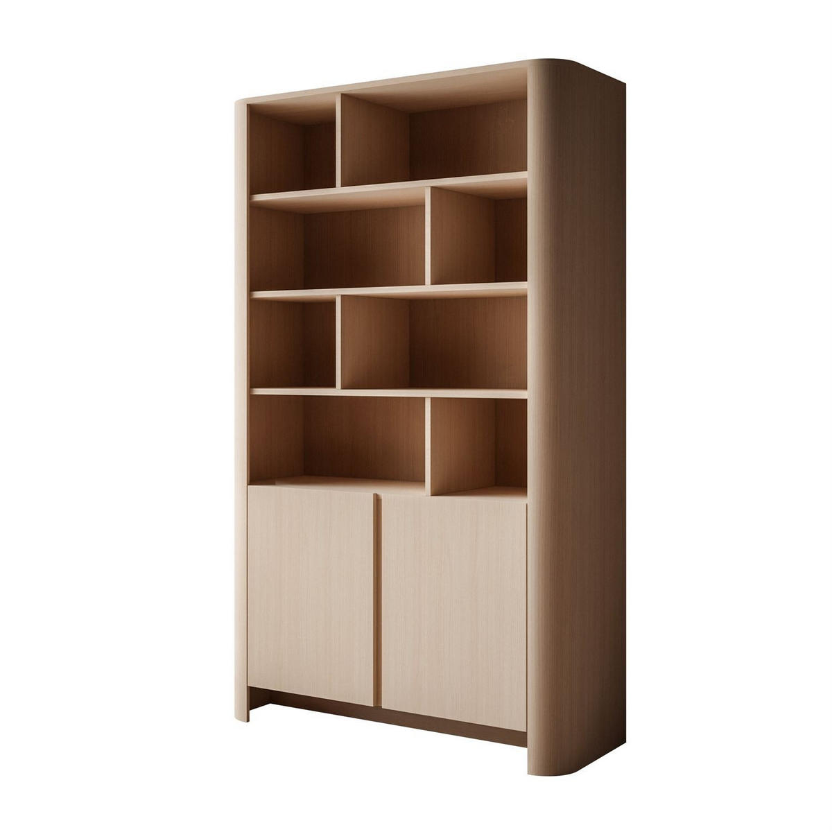 STANDREGAL DESTINY II, zweitürig mit offenen Regalböden - Eichefarben, Holzwerkstoff (103/170/39cm) - Lookway