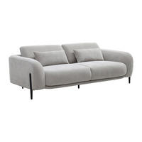 SOFA 3-Sitzer mit verstellbarer Rückenlehne - Stoff Hellgrau - ARAVIO - Hellgrau, Textil (102/100/210cm) - Vente-Unique
