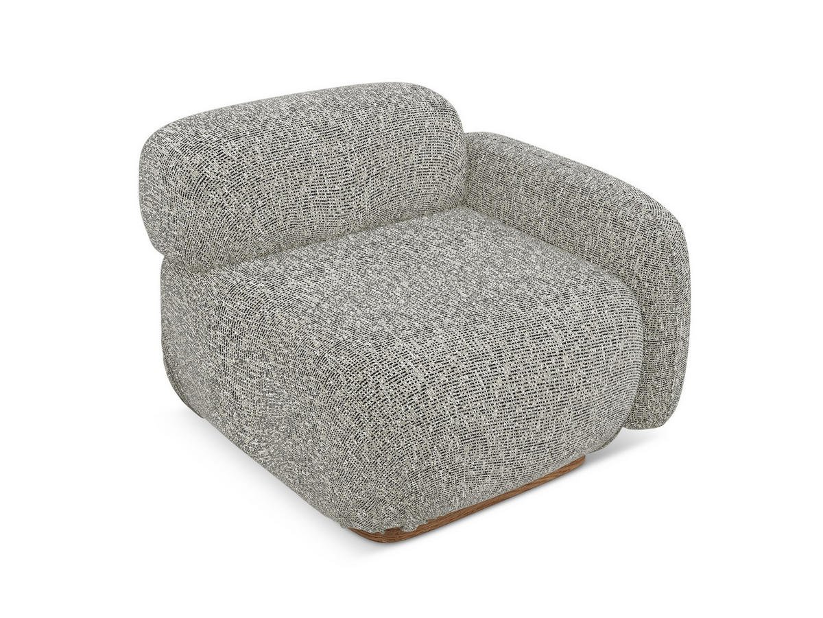 SOFAELEMENT Rechts Strukturstoff Stoff Beige - Beige/Braun, Holz/Textil (95/73/95cm) - Makamii