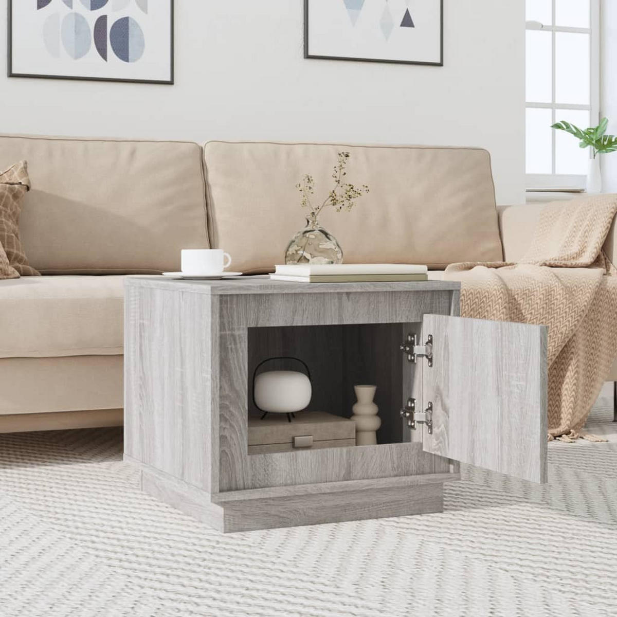 COUCHTISCH Grau Sonoma 51x50x44 cm Holzwerkstoff - Grau, Holzwerkstoff (51/50/44cm) - furnicato