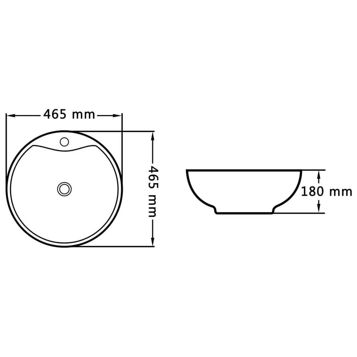 WASCHBECKEN Laird 46.5/46.5/18 cm - Schwarz, Keramik (46.5/18/46.5cm) - Nettlife