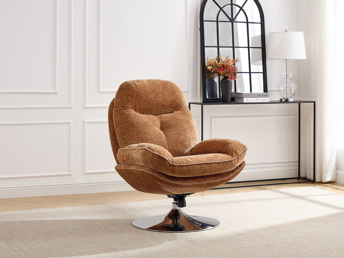 DREHSESSEL - Stoff - Senfgelb - ILMACA - Gelb, Textil (90/99/78cm) - Vente-Unique