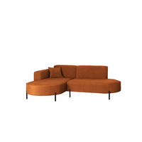 ECKSOFA L-Form Designer Modena Rein Stoff Noel Orange Links - Orange, Holz/Textil (165/236cm) - Kaiser Möbel