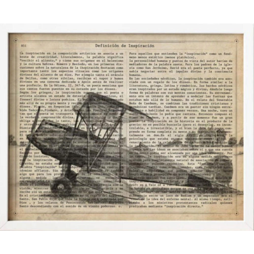 POSTER Avion A Helice A4 Schwarzer Rahmen - Schwarz, Papier (29.7/5/21cm) - Nacnic