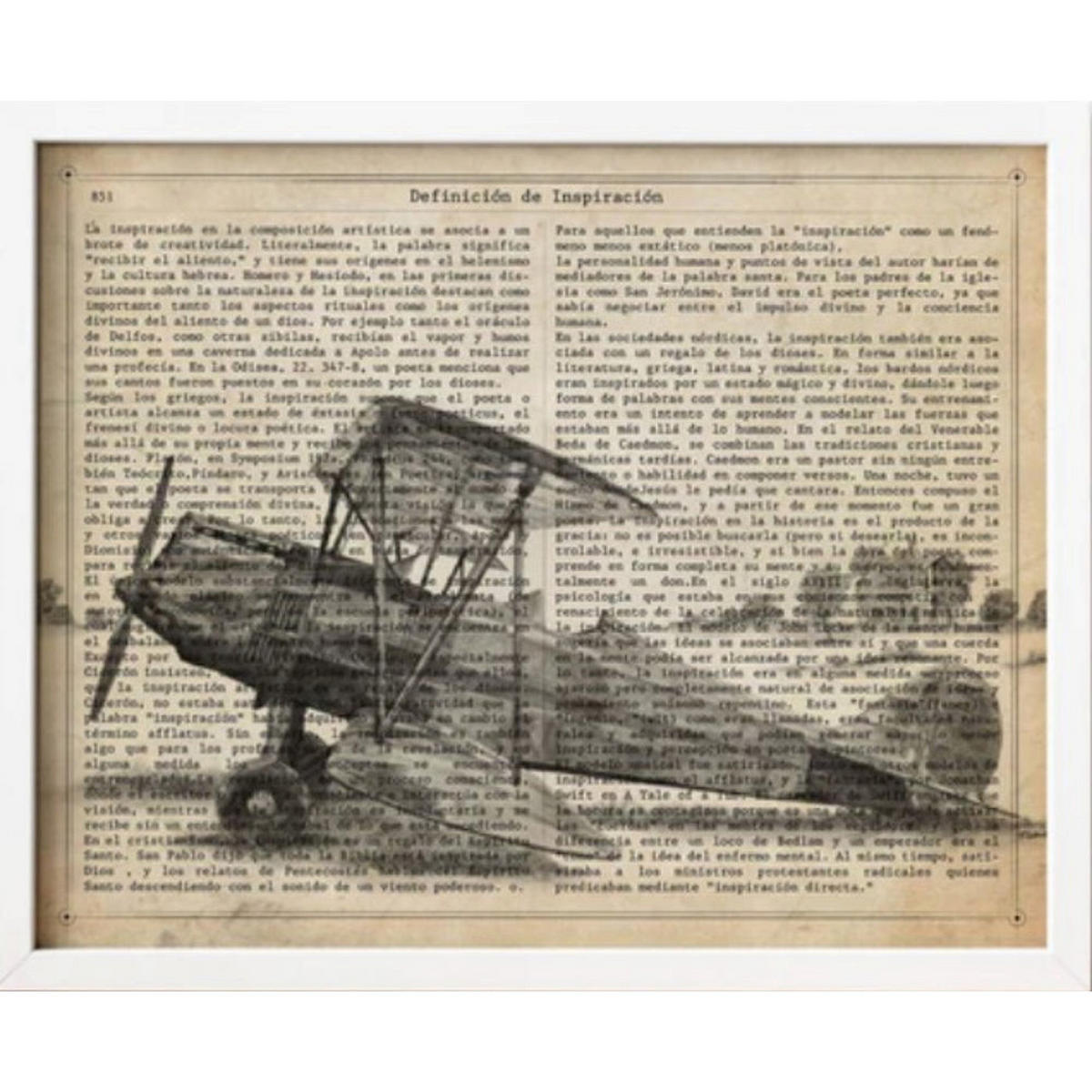 POSTER Avion A Helice A4 Schwarzer Rahmen - Schwarz, Papier (29.7/5/21cm) - Nacnic