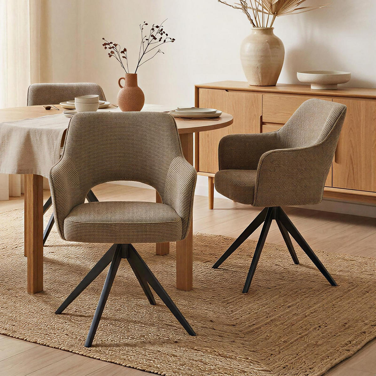 ESSZIMMERSTÜHLE FLORENCE 2er-Set greige - Greige, Textil (56/86/59cm) - IDIMEX