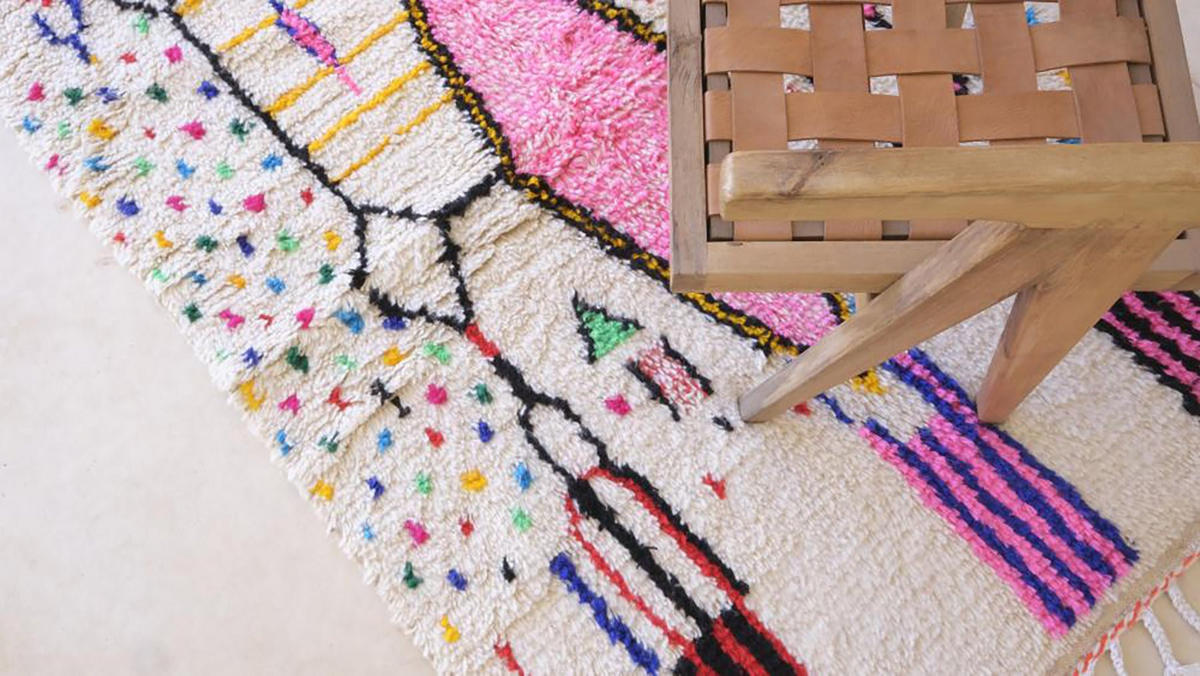 BERBERTEPPICH aus Marokko aus Wolle pop 200x 300 cm - Multicolor, Naturmaterialien (200/300cm) - AFK Living