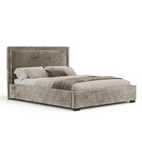 POLSTERBETT Ordina Beige 180/200 cm im Chenille-Stoff - Beige/Schwarz, Holz/Holzwerkstoff (180/200cm) - Maison de Reve