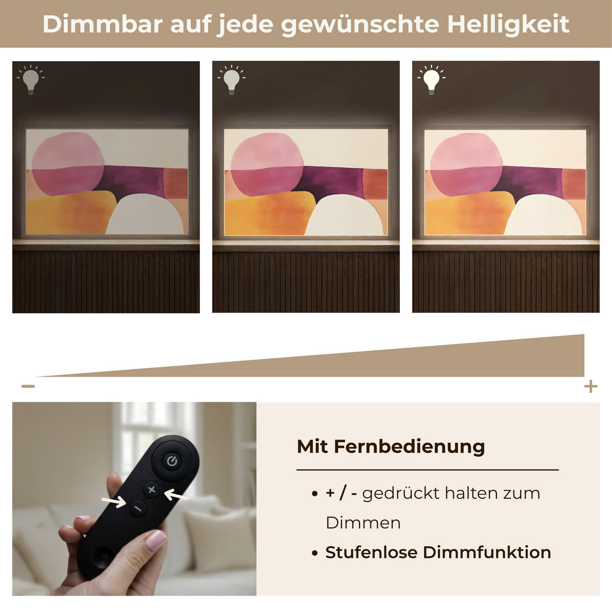 NÁSTĚNNÁ LAMPA S AKUMULÁTOREM Tvary - abstraktní - barevné 60x40 cm - růžová, kompozitní dřevo (60/40/8cm) - OnlyWow