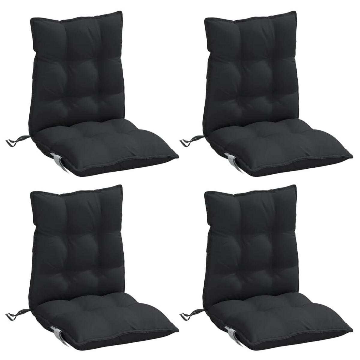 NIEDRIGLEHNER-AUFLAGEN 4 Stk. Schwarz Oxford-Gewebe - Schwarz, Textil (50/7/100cm) - vidaXL