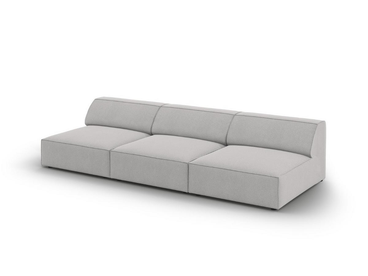 SOFA Jodie aus strukturiertem Stoff hellgrau 3 Sitzplätze - Hellgrau, Textil (102/70/240cm) - Micadoni