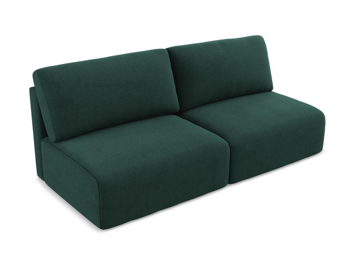 3-SITZER SOFA mit Schlaffunktion Strukturstoff Stoff Grün - Dunkelgrün/Schwarz, Kunststoff/Textil (216/79/102cm) - Makamii