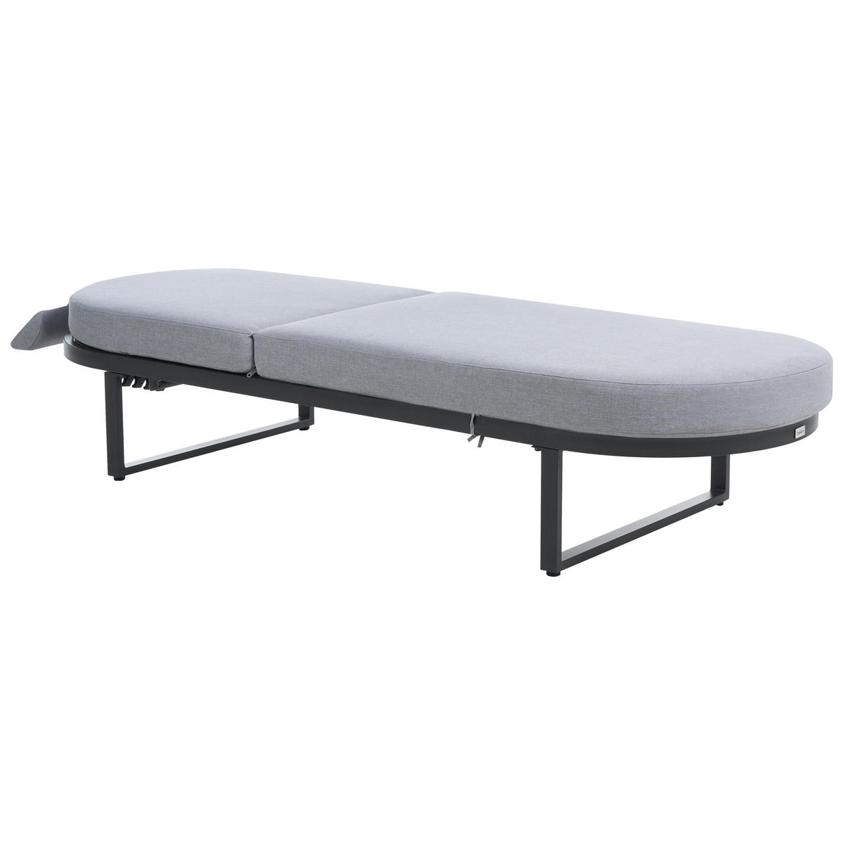ȘEZLONG cu pernă metal gri Roncolo - gri închis/negru, metal (128/40/70cm) - Beliani