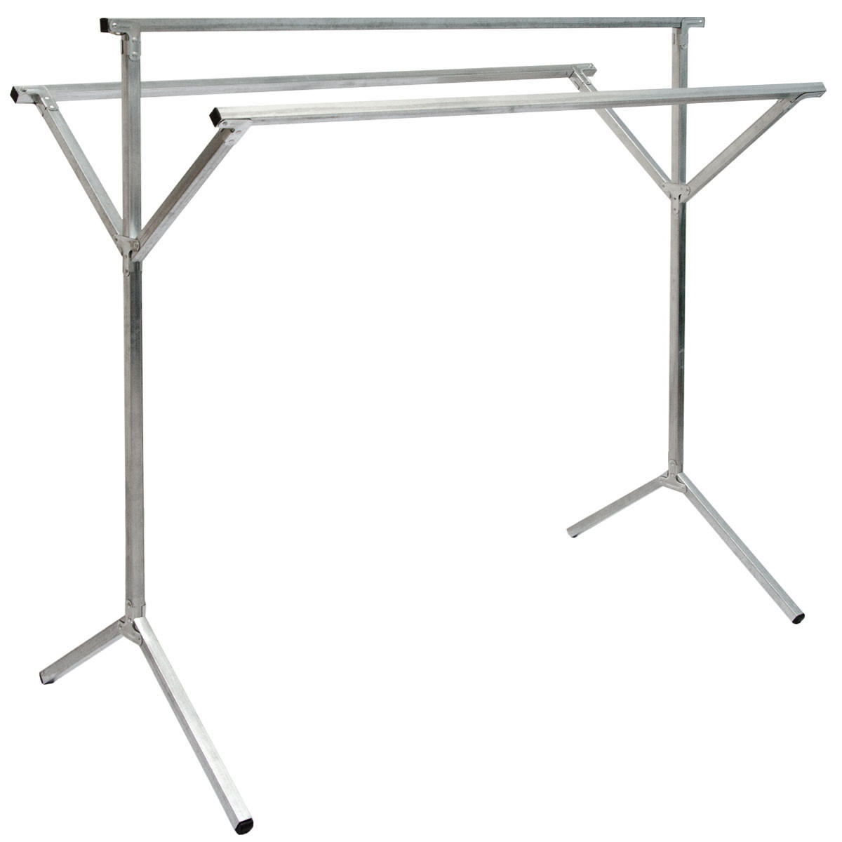 KLEIDERSTÄNDER mit 3 Aufhängestangen, 150/67/133 cm, Silber - Silberfarben, Metall (67/133/150cm) - eyepower