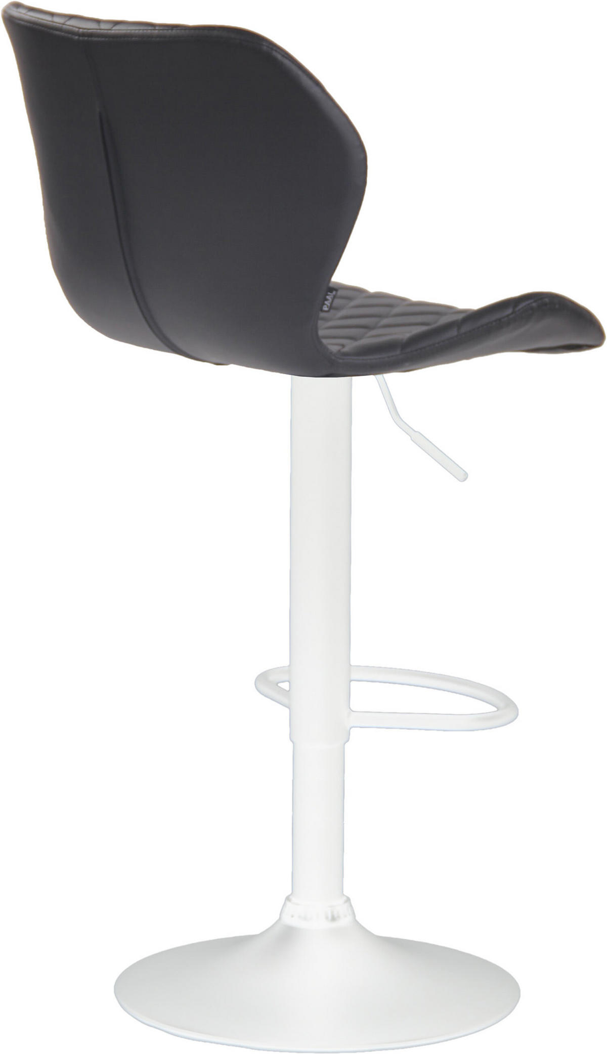 BARHOCKER Cora, Gestell weiß, Kunstleder Schwarz - Schwarz/Weiß, Kunststoff/Textil (47/100/51cm) - TPFLiving