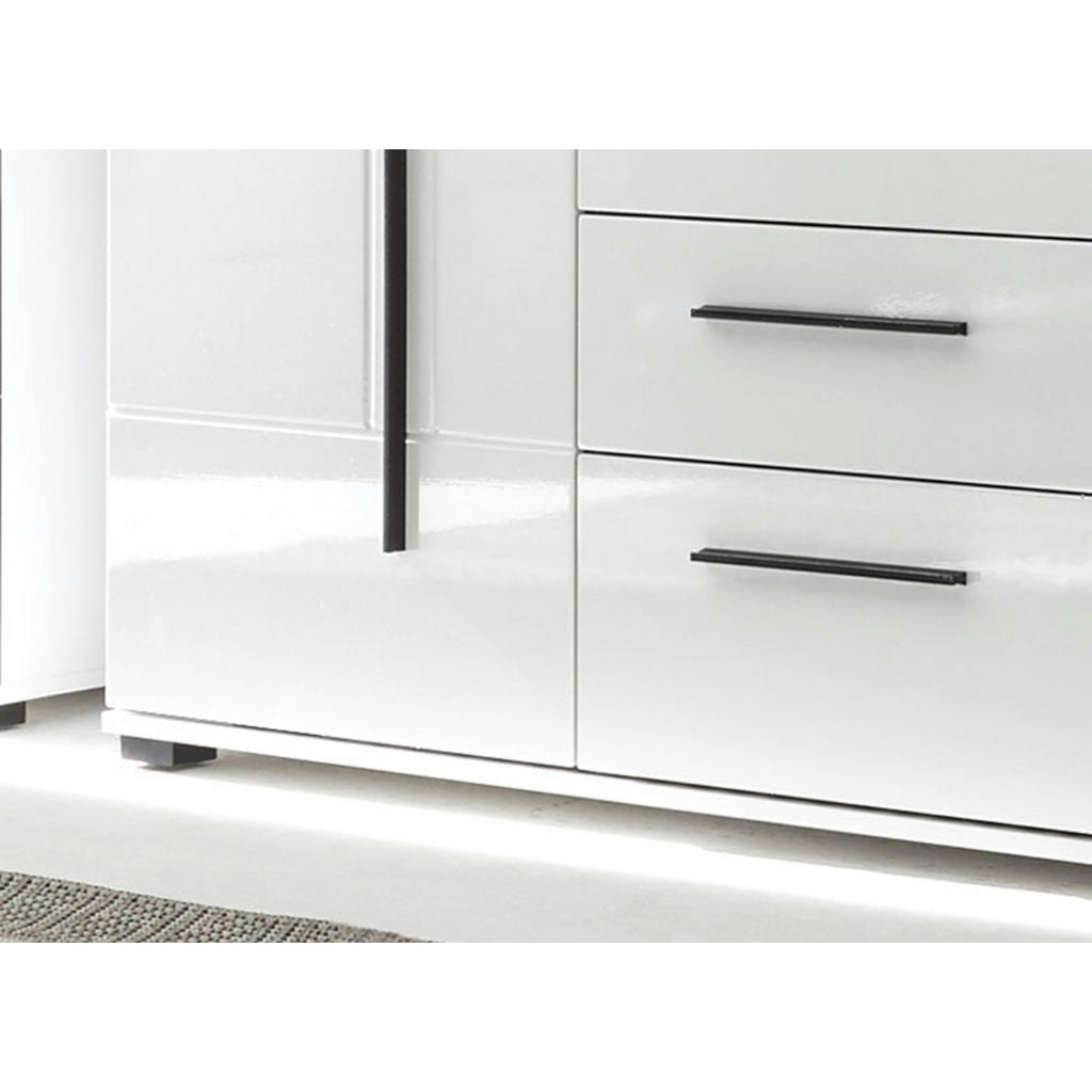 Thumbnail - Furn.Design Kommode, Weiß, Weiß Hochglanz, Holzwerkstoff, Nachbildung, Uni, 2 Fächer, 60x126x37 cm, Wohnzimmer, Kommoden...