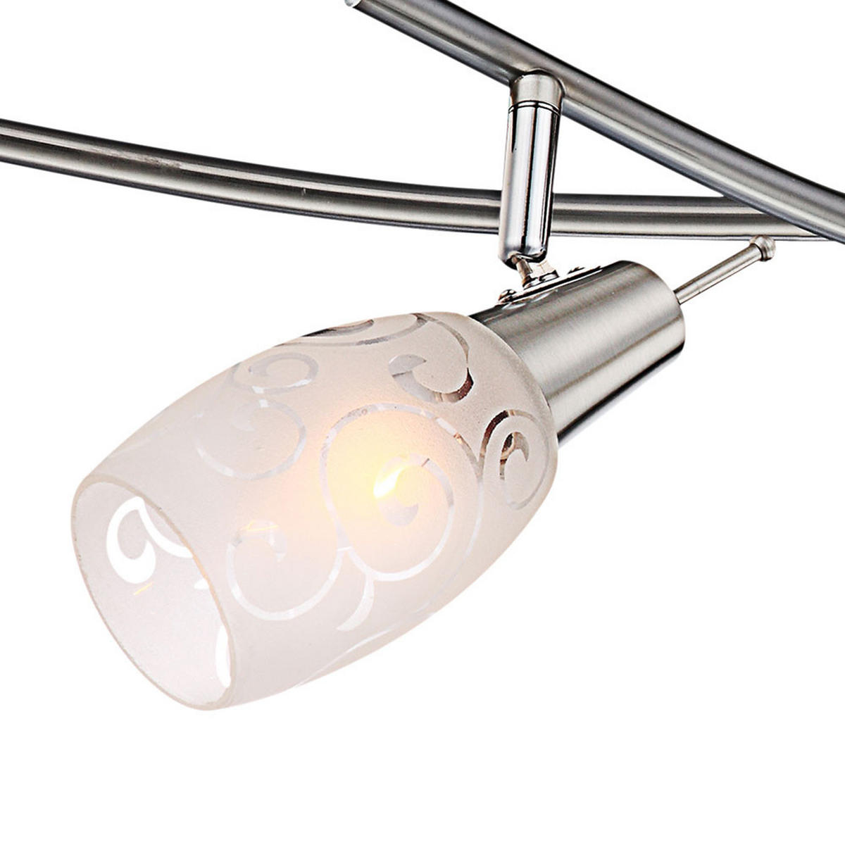 DECKENLEUCHTE Metall Glas Silber FLORITA - Silberfarben, Glas (90/50/21cm) - Globo Lighting