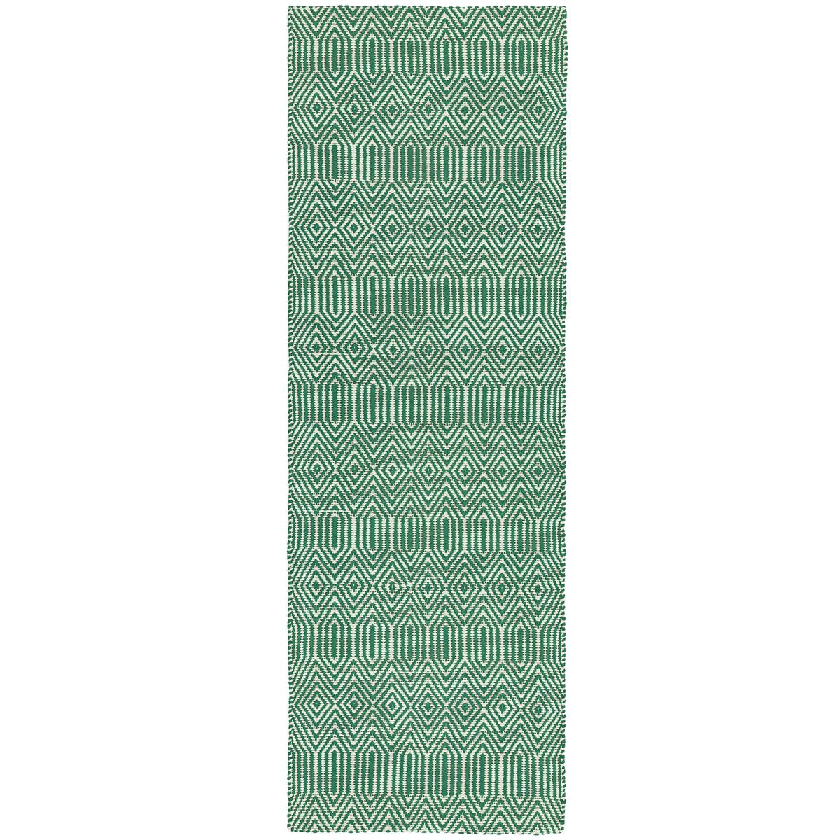 TEPPICH Moderner aus Wolle und Baumwolle SILWAN Grün 66 x 200 cm - Grün, Naturmaterialien (66/200cm) - Novatrend