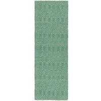 TEPPICH Moderner aus Wolle und Baumwolle SILWAN Grün 66 x 200 cm - Grün, Naturmaterialien (66/200cm) - Novatrend