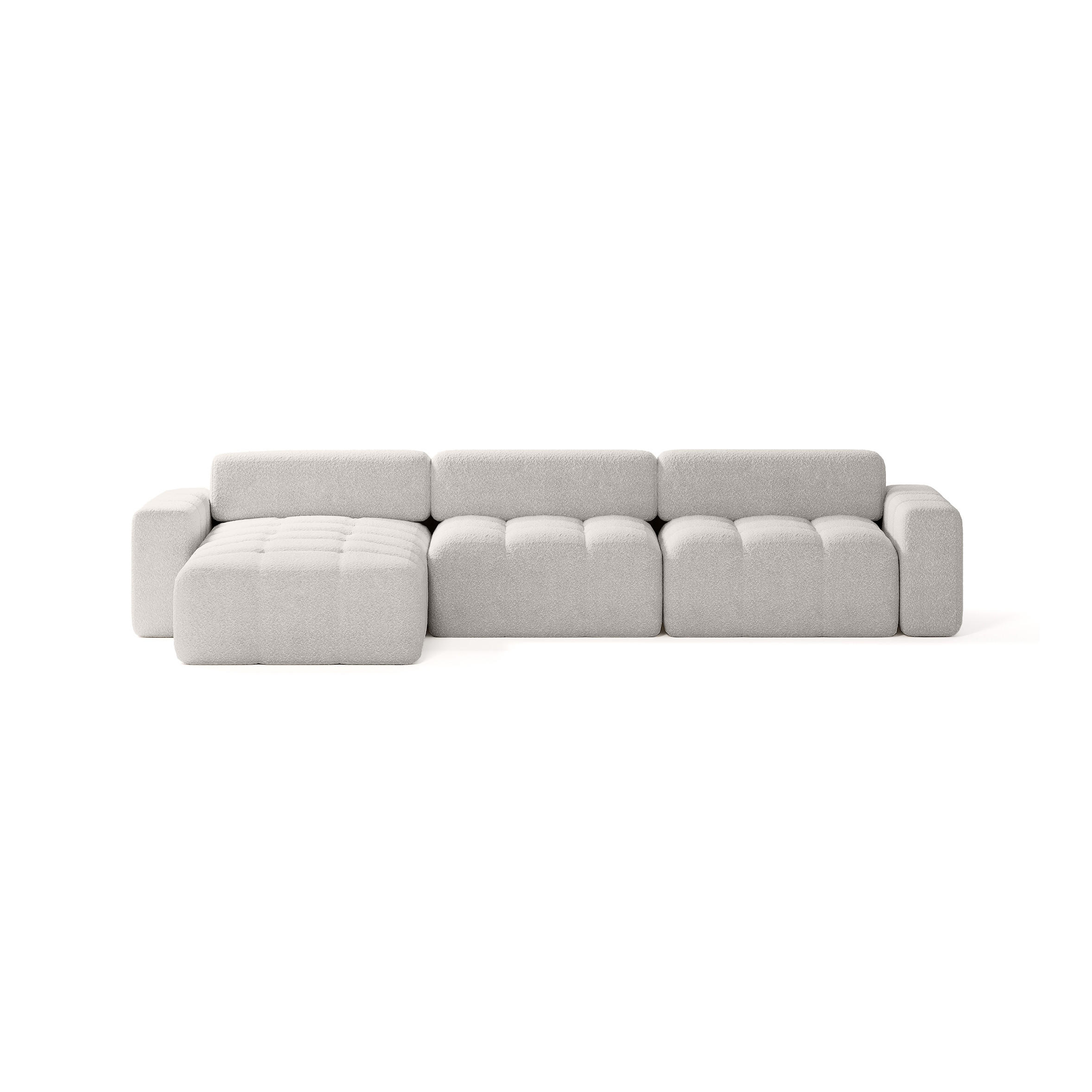 ECKSOFA RIFU SO 300x140 cm, Silber - Grau, Textil (346/185cm) - Fedve