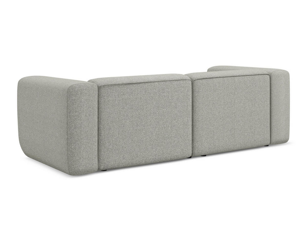 3-SITZER SOFA Strukturstoff Stoff Grau - Hellgrau/Schwarz, Kunststoff/Textil (228/70/89cm) - Makamii