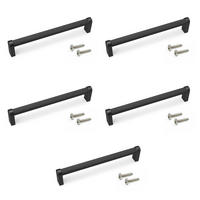 MÖBELGRIFFE Bergen, L173mm, 160mm Achsenabstand, Aluminium, Schwarz lackiert 5er-set - Schwarz, Metall (12/3/20cm) - EMUCA