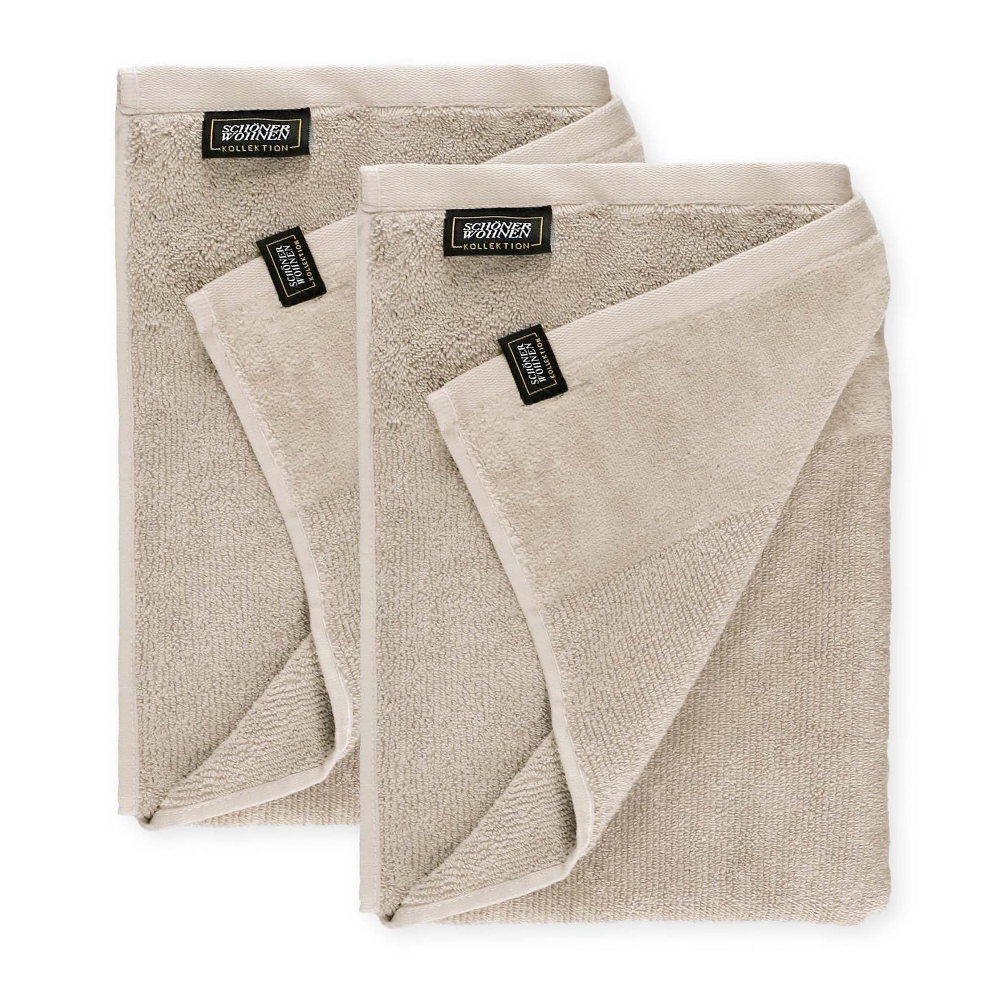 DUSCHTUCH AUS 100 % BAUMWOLLE SENSE 2ER SET - Beige, Textil (70/140cm) - Schöner Wohnen