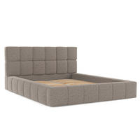 POLSTERBETT Paros mit Stauraum 180/200 cm Beige im Bubble Stoff - Beige/Schwarz, Holz/Holzwerkstoff (180/200cm) - AltaBeds