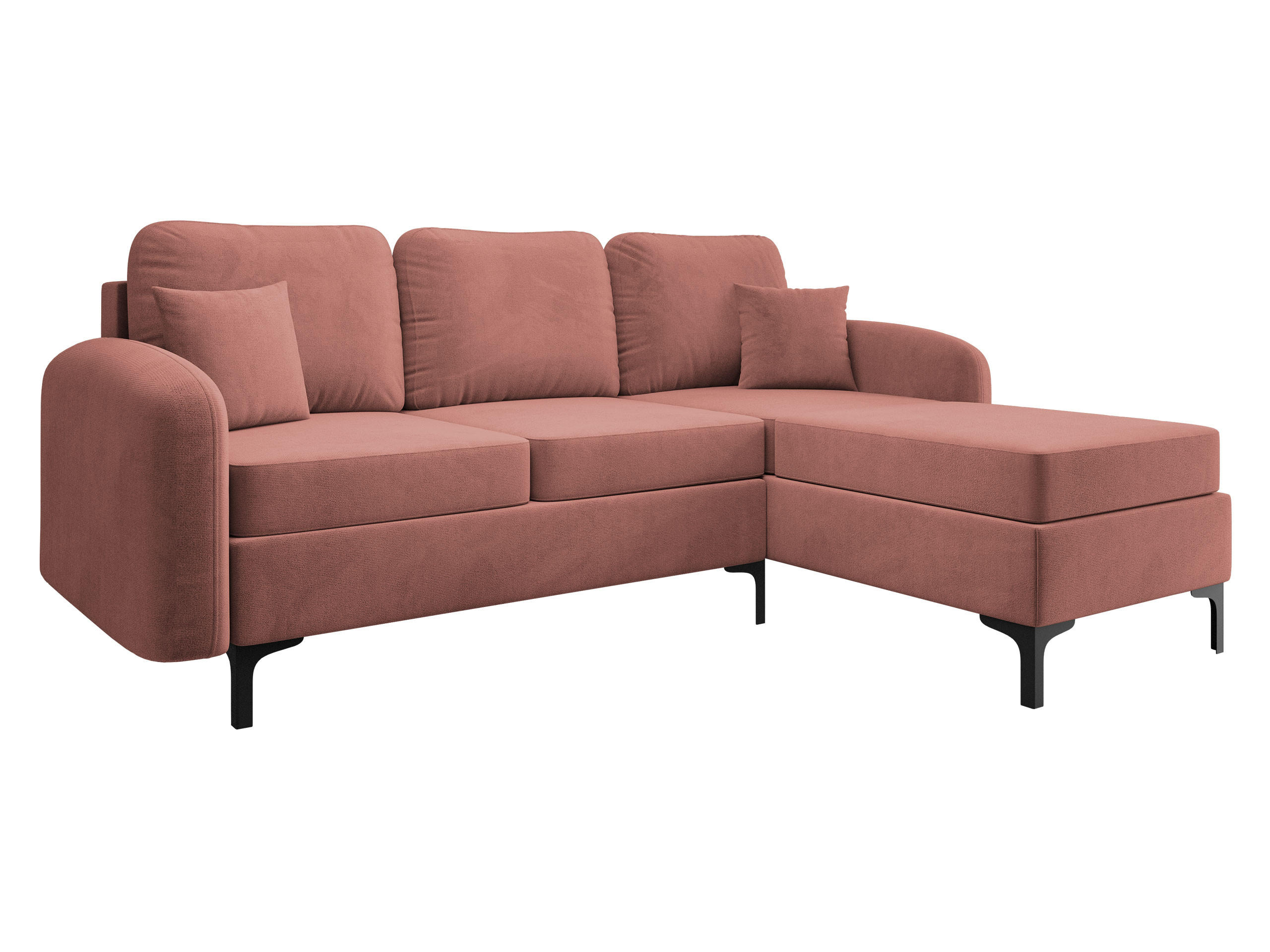ECKSOFA Venice, Seite: Rechts - Schwarz, Holz/Textil (225/172cm) - MIRJAN24