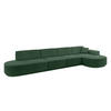 ECKSOFA Ottomane Rechts MARI-L3 - 402x163x81 cm Grün Cord - Schwarz/Grün, Holzwerkstoff/Kunststoff (402/163cm) - ALTDECOR