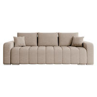 SCHLAFSOFA Pufetto Boucle - Beige/Silberfarben, Holz/Textil (244/86/90cm) - MIRJAN24
