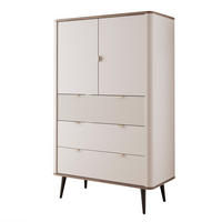 KLEIDERSCHRANK mit Schubladen NAVANI 90 cm Kaschmir Stein - Kaschmir/Schwarz, Holzwerkstoff/Metall (90/142/40cm) - Idohome