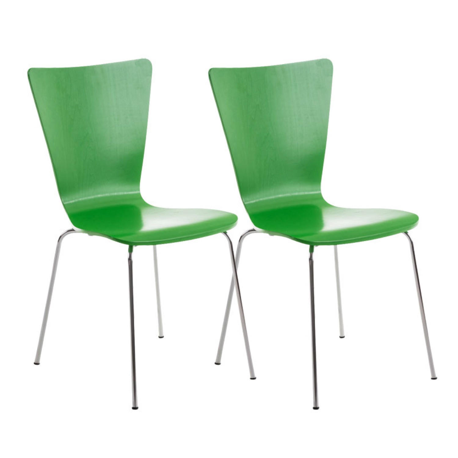 BESUCHERSTUHL Almere - 2er Set grün - Grün, Holz (43/84/50cm) - TPFLiving