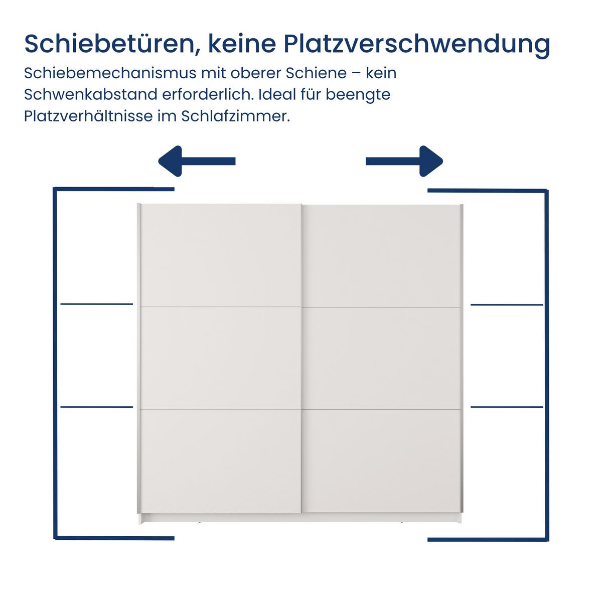 SCHWEBETÜRENSCHRANK 2-Türen in Weiß - Weiß, Holzwerkstoff (60/207/200.6cm) - Home Collective