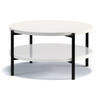 COUCHTISCH GERIS mit Ablageboden, Spanplatte, weiß - Weiß Hochglanz/Schwarz, Holz/Metall (85/85/43cm) - KONSIMO®