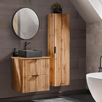 BADMÖBEL-SET 3-TLG. Adelaide-56 - Braun, Holzwerkstoff (110/200/47cm) - Lomado