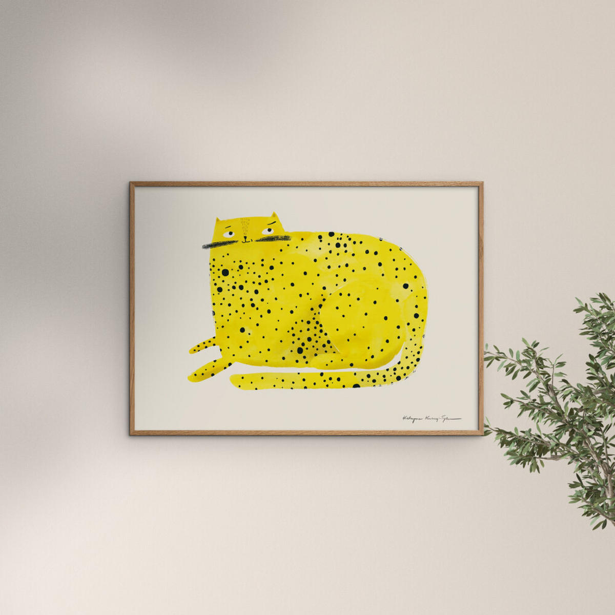 POSTER Wild Apple - Cat - Gelb, Papier (50/70/0.1cm) - Poster&Frame