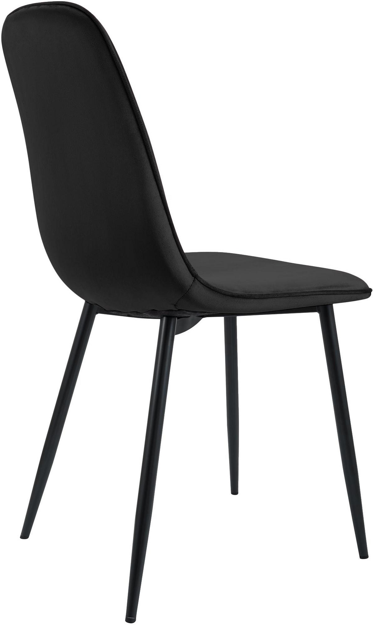 ESSZIMMERSTUHL 4er Set Samt Schwarz - Schwarz, Textil/Metall (45/88/54cm) - CLP