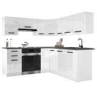 KUCHYNSKÁ linka Italia 6 360 cm, s pracovnou doskou, biela, vysoký lesk - biela s vysokým leskom, drevo (360/143/60cm) - B BELINI GROUP