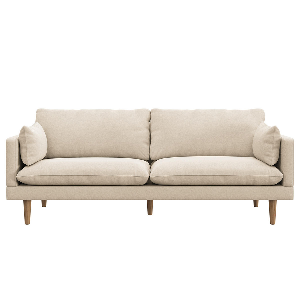 3-SITZER SOFA - Webstoff - Beige, Textil (200/83/85cm) - home24