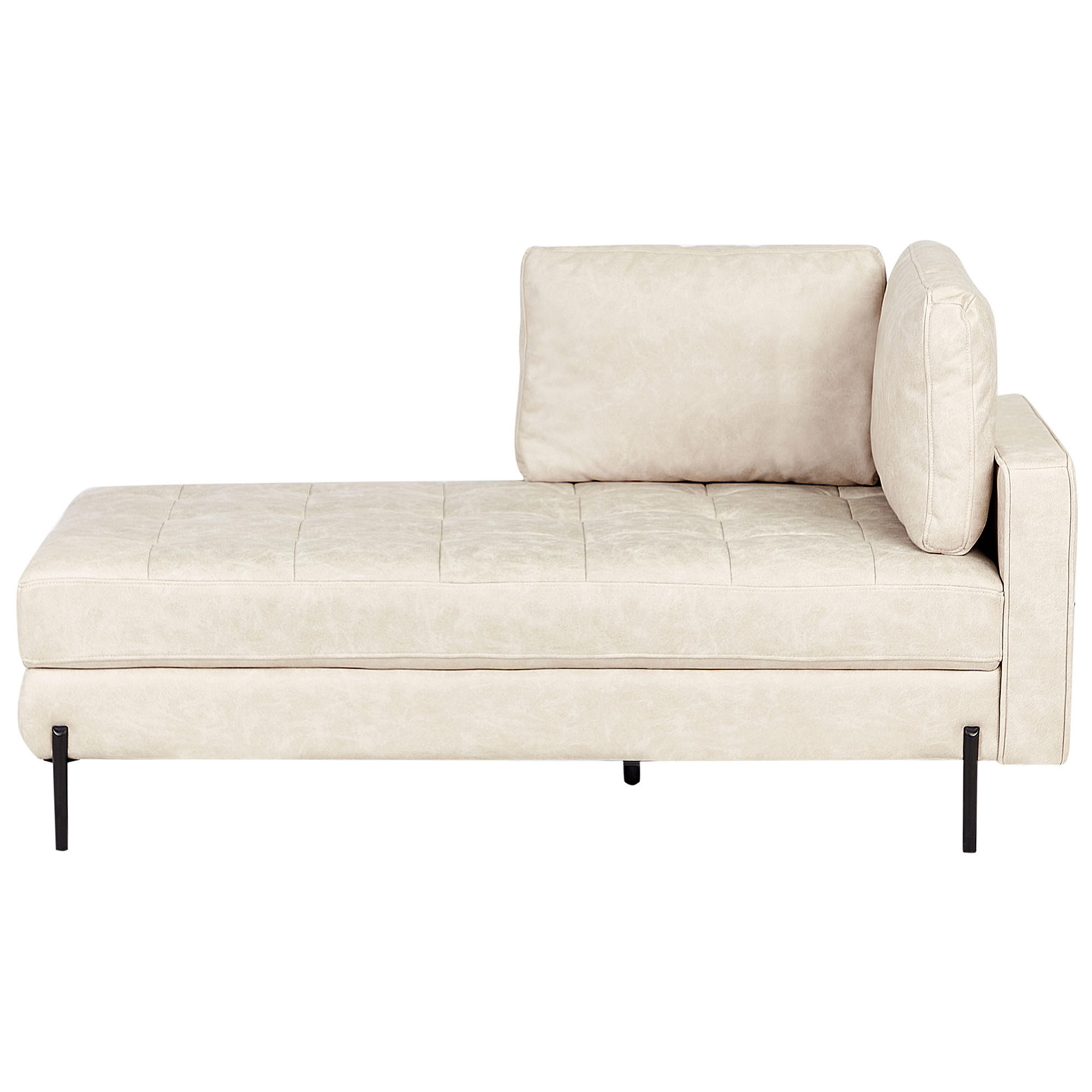 Beliani Chaiselongue-Rechtsseitige Beige, Schwarz 172x85x85 cm