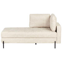 CHAISELONGUE-RECHTSSEITIGE Kunstleder Hellbeige Rebais - Beige/Schwarz, Kunststoff (172/85/85cm) - Beliani