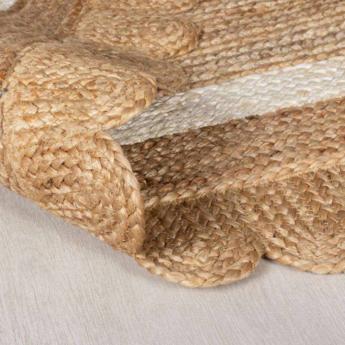 TEPPICH Jute Handarbeit-Design, naturfarben GRACE, Braun-Beige 160x230 cm - Braun, Naturmaterialien (160/230cm) - KADIMA DESIGN