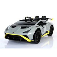 KINDER ELEKTROAUTO Lamborghini Huracan STO hellgrau EVA-Reifen, Kunstledersitz, lizenziert, 24V Akku, Fernbedienung - Grau, Kunststoff (117/69/43cm) - Es-Toys