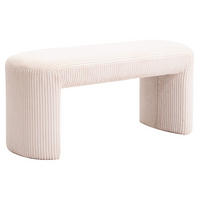 SITZBANK Samt Beige - Beige, Textil (90/41/35cm) - Nordlys