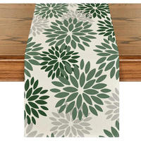 TISCHLÄUFER Blumen Wald Grün 40 x 140 cm - Grün, Textil (140/40/1.5cm)