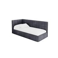 EINZELLBETT Jugendbett mit Bettkasten, Rechts - TULY 100x200 Dunkelgrau - Titanfarben, Holzwerkstoff/Textil (100/200cm) - ALTDECOR