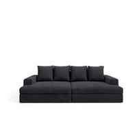 SOFA 4-Sitzer Cord Schwarz - Schwarz, Textil (167/42/272cm) - Furnisell