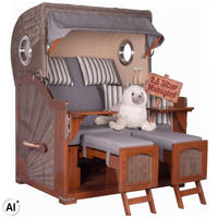 STRANDKORB XXL Düne Grande 2,5 Sitzer - Braun/Grau, Metall (142/170/95cm) - Mr. Deko