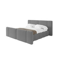 POLSTERBETT mit Bettkasten, Fußteil und Lattenrost, Boxbett ohne Matratze - NILO-Z 160x200 Grau - Grau, Holzwerkstoff/Textil (160/200cm) - ALTDECOR